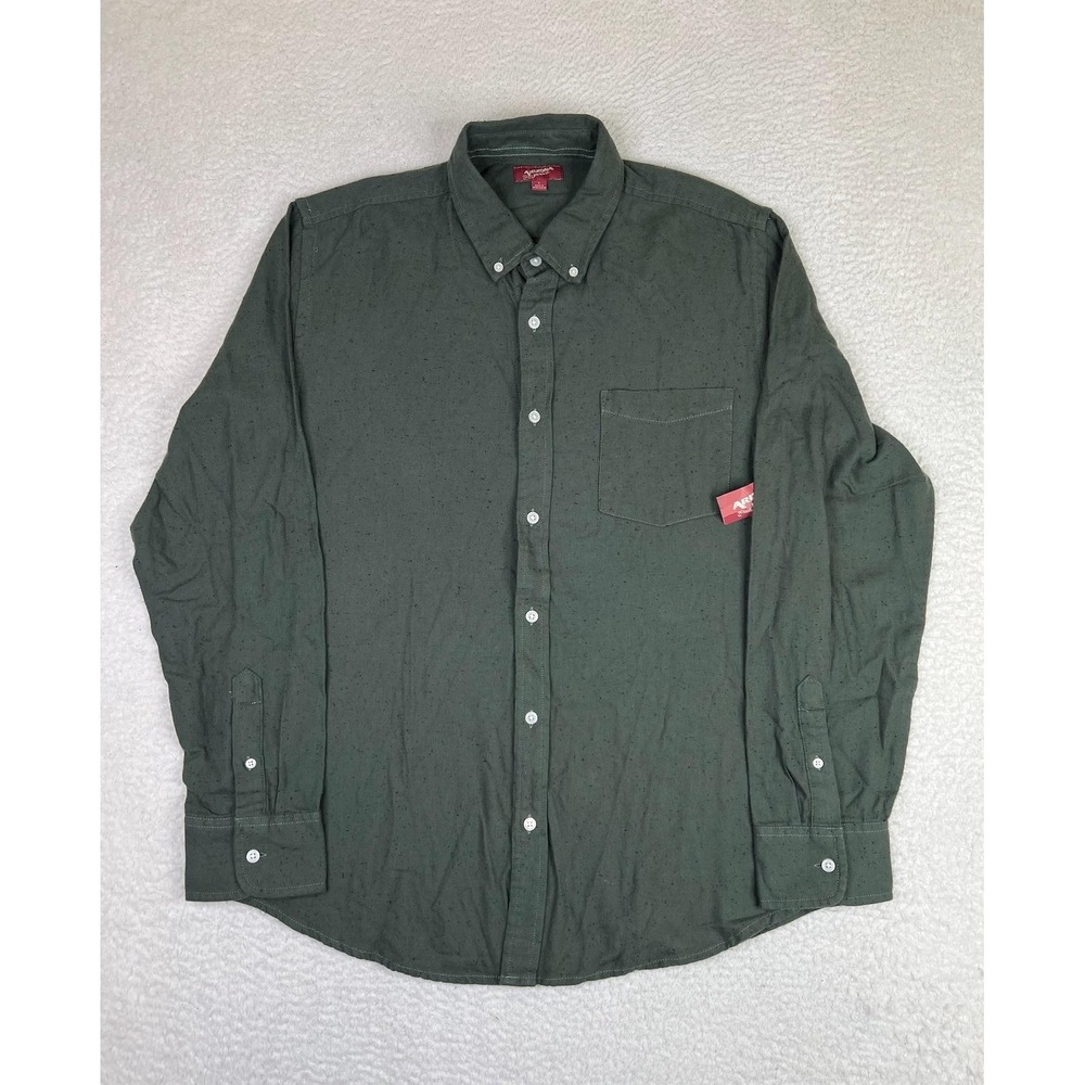Arizona Jean Co. Shirt Mens Large‎ Green Cotton Long Sleeve Button Up Casual